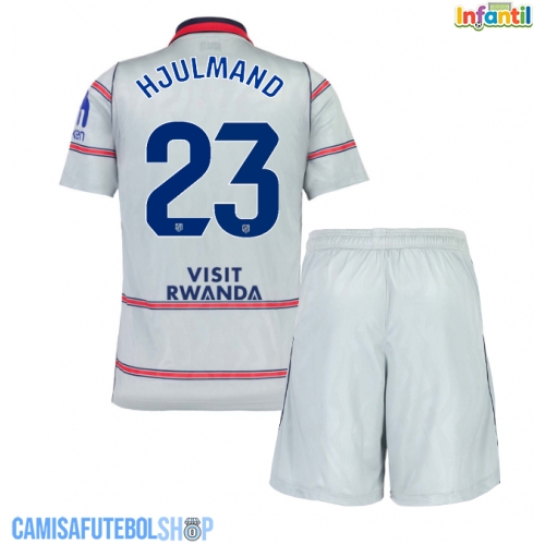 Camisa de time de futebol Atletico Madrid Morten Hjulmand #23 Replicas 3º Equipamento Infantil 2026-27 Manga Curta (+ Calças curtas)